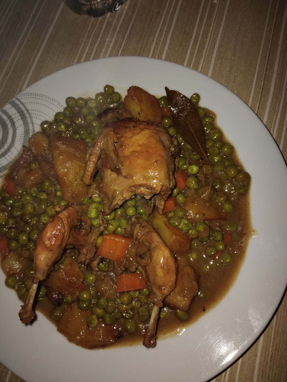 Caille petits pois carottes